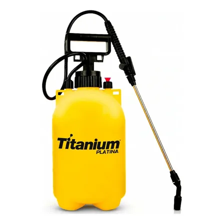 Pulverizador Manual 5 Litros Titanium Compressão Jardim Agrícola Bomba Lateral Máquina Passar Veneno Insetos Cor Amarelo Amarelo E Preto