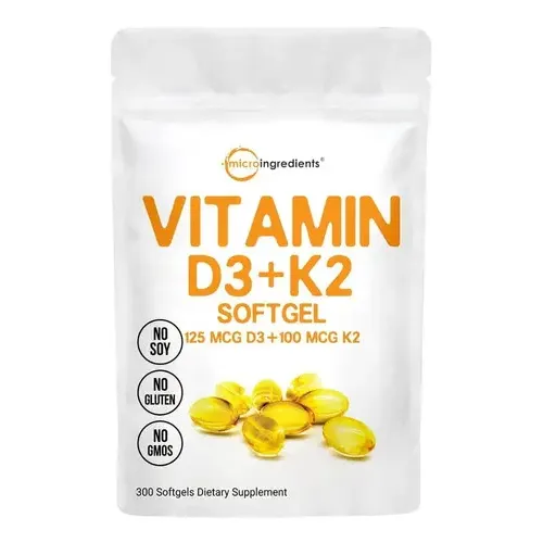 Vitamina D3 K2 Micro Ingredients 5000 IU Cápsulas 300 Unidades | Cuotas sin interés