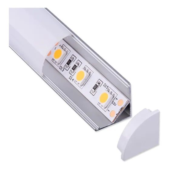 Perfil De Aluminio Esquinero De Aplicar Para Tira Led X 2m Luz