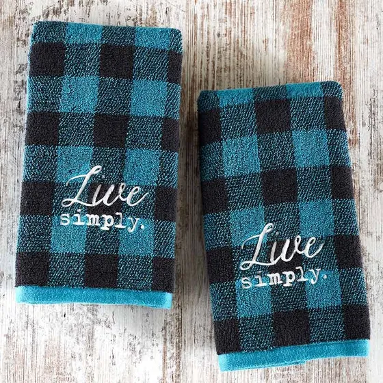 Lakeside Collection Juego Toalla Mano  Live Simply Blue