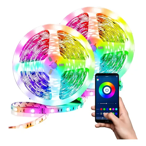 Tira Cinta Luces Led Rgb 15 M +conector Configurable Con App | Cuotas sin interés