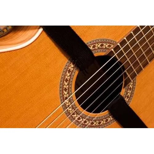 Correa Guitarra Criolla / Acustica Doble Toma Enganche Boca Color Negro Lisa