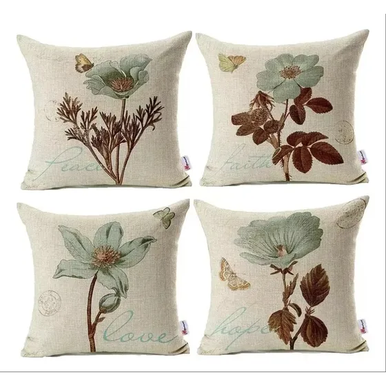 Juego De 4 Funda Para Cojines Decorativos Sala Sofá 45x45cm