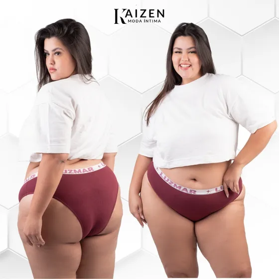 Kit 10 Calcinhas Plus Size Algodão Dia A Dia Cintura Alta
