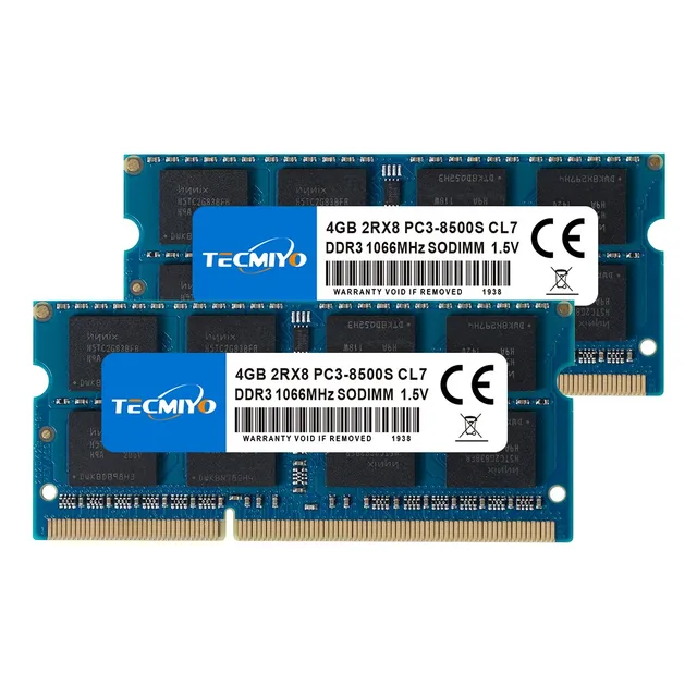 Memoria Ram Tecmiyo 8gb (2x4gb) Ddr3-1066 Sodimm De 1.5v