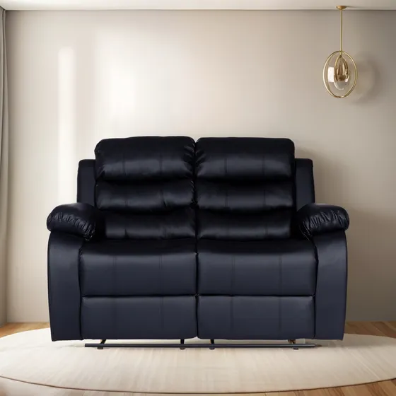 Sillón Reclinable Relax 2 Cuerpos Celio Ecocuero Negro