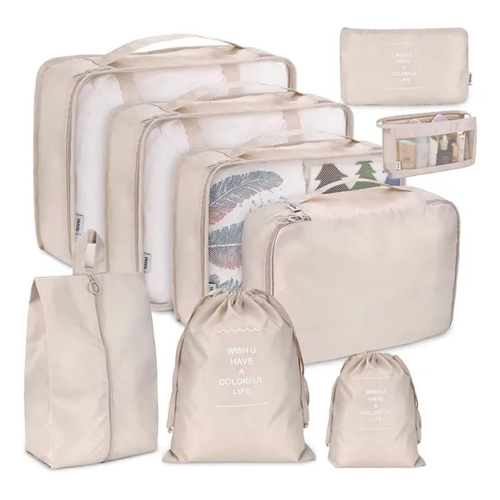 Set 9 Bolsas Organizadoras De Maletas Para Viaje Impermeable