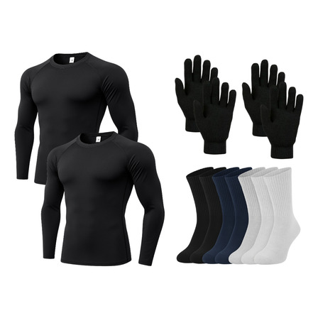 Kit Conjunto Térmico Remera X 2 + Guantes X 2 + Medias X 6 L Negro Kit Conjunto Térmico Remera X 2 + Guantes X 2 + Medias X 6 L Negro