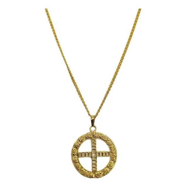 Cadena O Collar De Oro Laminado 48 Cm De Largo Con Dije