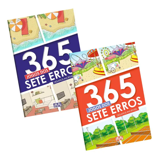 Kit 2 Livros Com 730 Jogos Sete Erros Ativamente Passatempos Percepção Visual 
