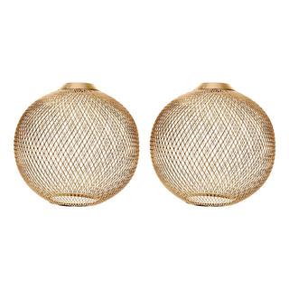 2x Ahueca Hacia Fuera La Pantalla De La Lámpara Dorado 2x Ahueca Hacia Fuera La Pantalla De La Lámpara Dorado