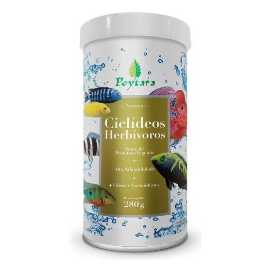 Ração Poytara Ciclideos Herbivoros(reprodutor)280g