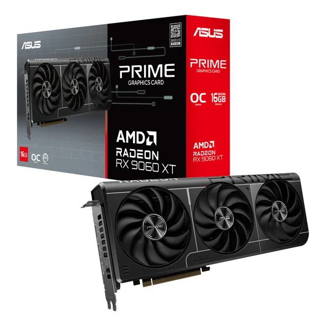 Placa De Video Asus Prime Radeon Rx 9060 Xt Oc Edition 16gb Gddr6 128-bit Pci-e 5.0