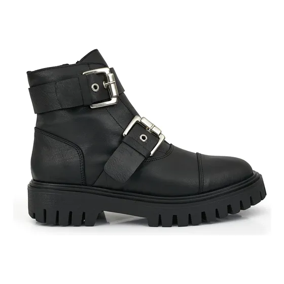 Borcego Mujer Cuero Bota Hebillas Zapato Cierre Briganti