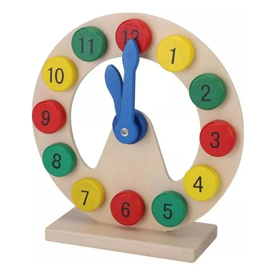 Reloj Juguete De Madera Educativo Para Niños