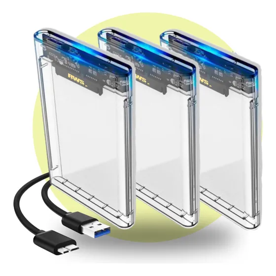 Rws Kit 3 Case De Gaveta Usb 3.0 Hd 2.5 Sata Externo Notebook Ps4 Tvbox Xbox