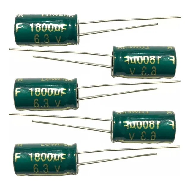 5 Pcs Capacitor Electrolitico 6.3v 1800uf 0.8cm