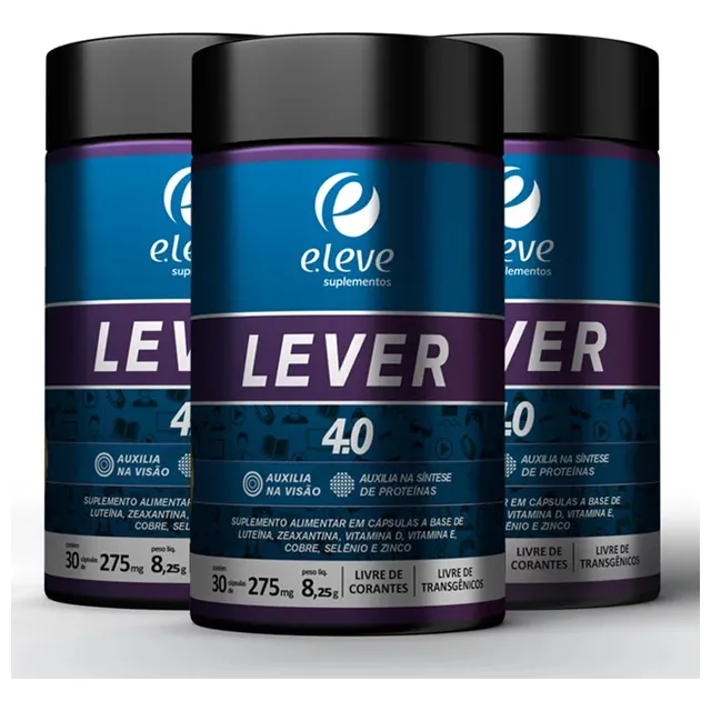 Kit 3 Lever 4.0 Luteína Zeaxantina E Zinco Vitamina Da Visão