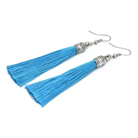 Aretes Étnicos Vintage Tela De Seda Ethnic Style