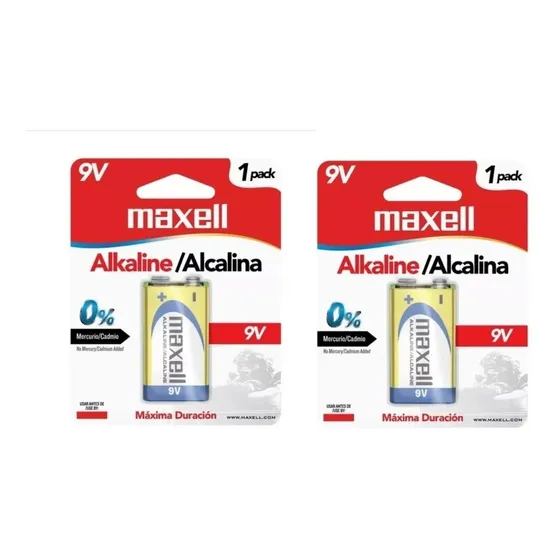 Pila Bateria Alcalina 9 Voltios Maxell 2 Pack