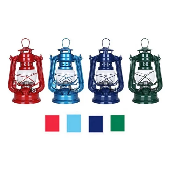 Lampara De Kerosen Con Mecha D Repuesto Colores Verde Y Roja