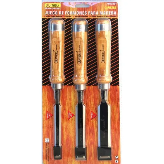 Kit Set 3 Formones Tallado Madera Manual Uyustools Tconviene