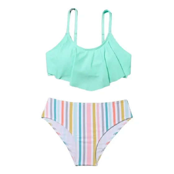 Shein Bañador Bikini De Rayas Bajo Hanky