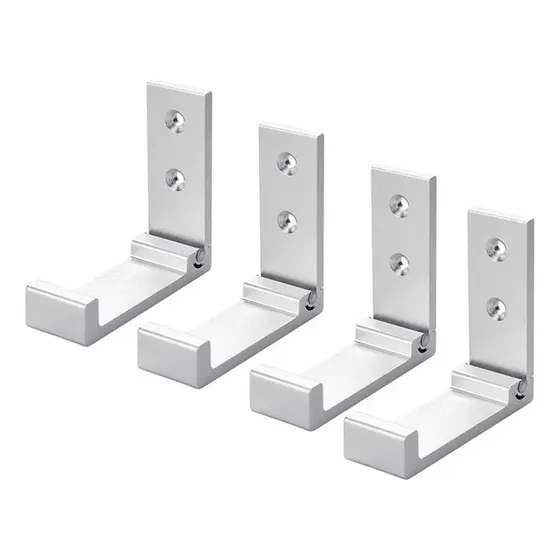 Kit X4 Ganchos Perchero Organizador Plegable Pared Reforzado Color Plateado