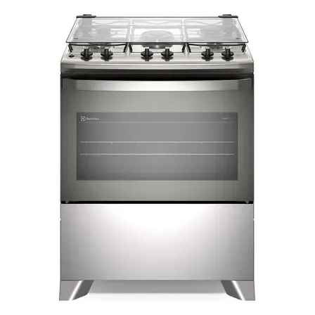 Fogão 5 Bocas Electrolux Cinza Mesa Inox, Perfectcook Fe5ig