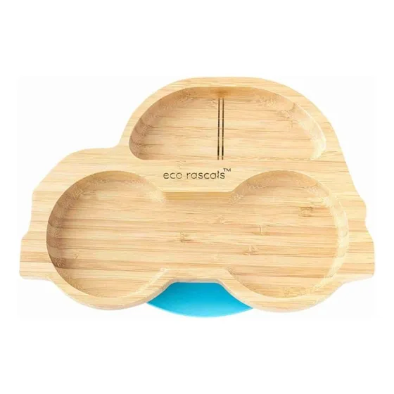 Eco Rascals Plato De Bambú Antideslizante Carrito Niños