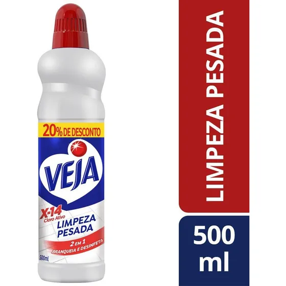 Limpador Limpeza Pesada com Cloro Veja X-14 500ml com 20% de desconto