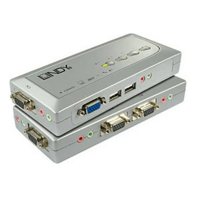 Switch Kvm Compacto Usb Audio - 4 Puertos, Incluye Cables