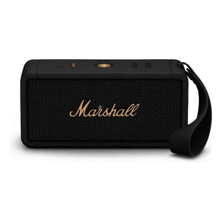 Parlante Marshall Middleton portátil con bluetooth waterproof black and brass 220V