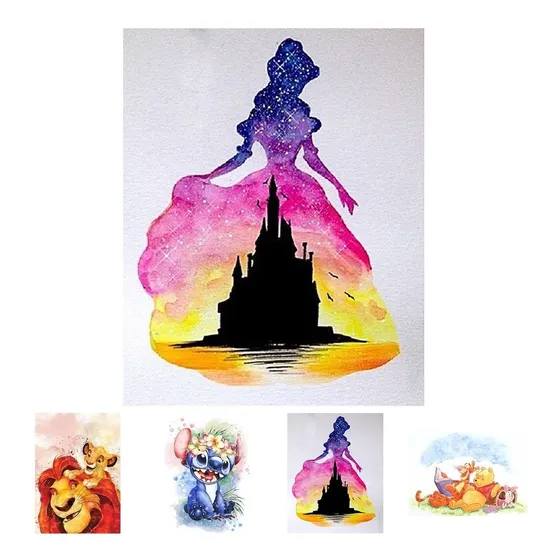 Kit De Bordado Pintura Diamante 5d Por Número Disney 40x30cm