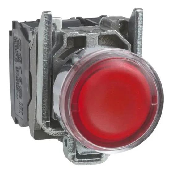 Boton Pulsador Iluminado Rojo 1 Na- 1 Nc Led 24v Schneider