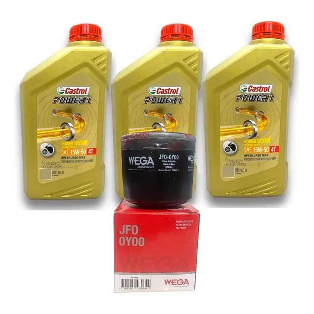 Kit Service Aceite Benelli Tnt 300 Trk 502 Castrol 15w50 3 L