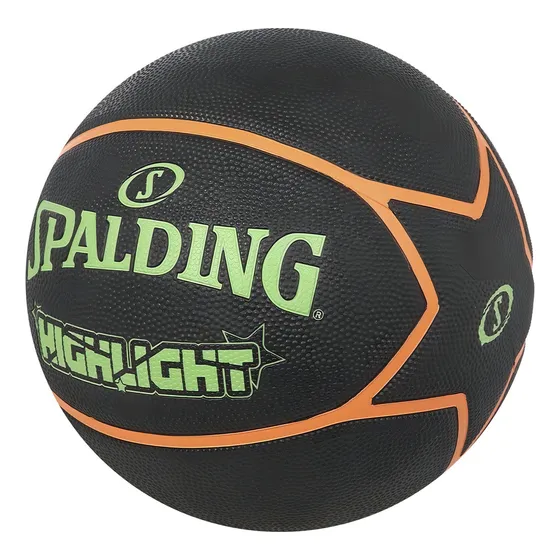 Pelota Basquet Spalding Highlight Fiba Indoor Outdoor Tricol Color Negro/verde