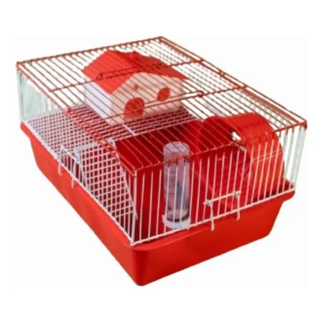 Jaula Hamstera De 2 Niveles Rueda, Casa, Bebedero, Viruta