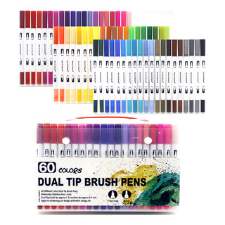 Markers Set 60 Colors Fineliner Dual Tip Brush Pen Markers Set 60 Colors Fineliner Dual Tip Brush Pen