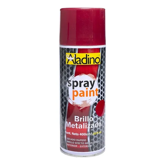 Pintura En Spray Aladino Metalizado Rojo 400ml