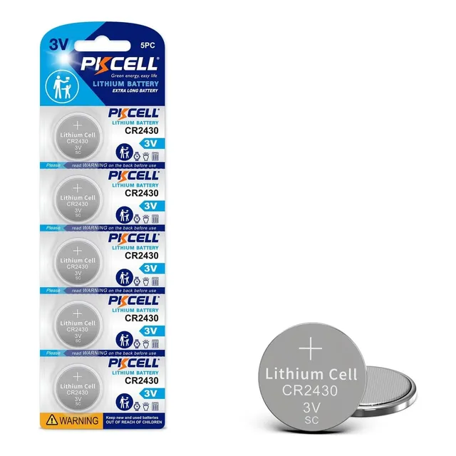 5pzas Pila Botón Litio Pkcell Cr2430 3v 24.5x3mm Dl2430
