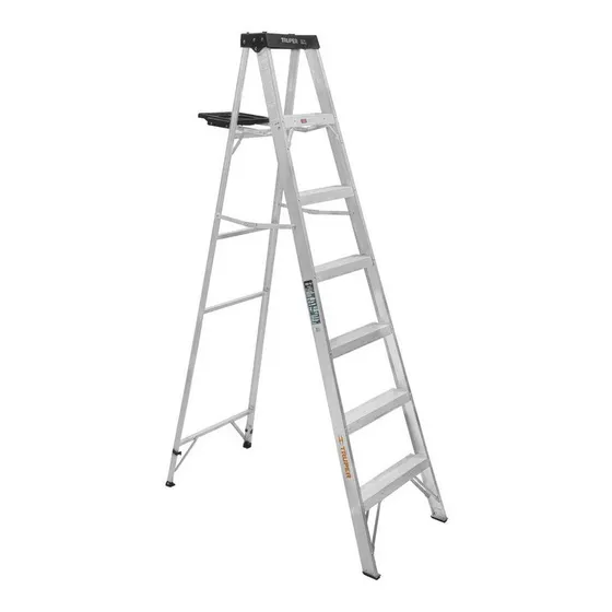 Escalera Tijera 6 Pasos Tipo Iii Con Bandeja Truper EST-36 10437 Color Gris