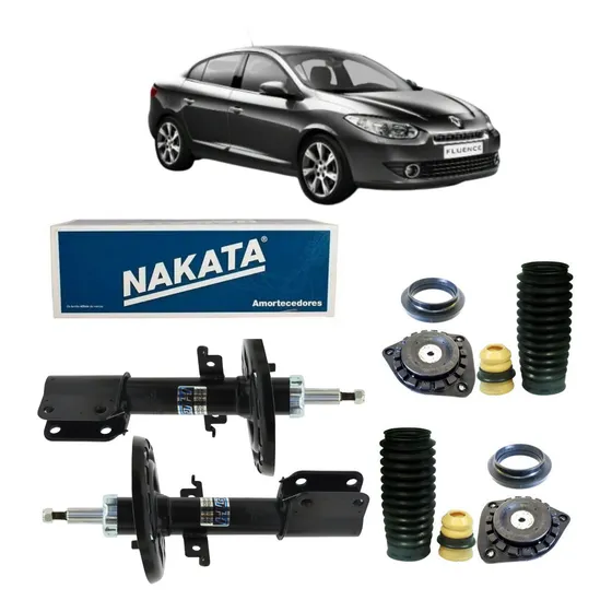  Par 2 Amortecedor Dianteiro + Kit Completo Fluence 2.0 2012