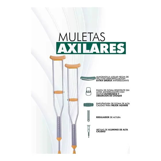 Muletas Reforzadas Ajustables Nuevas Y Selladas Talla S