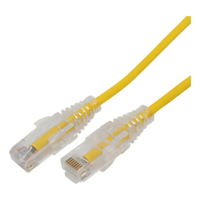 Patch Cord Slim Cat6a 3m Amarillo Diámetro Reducido (28 Awg)