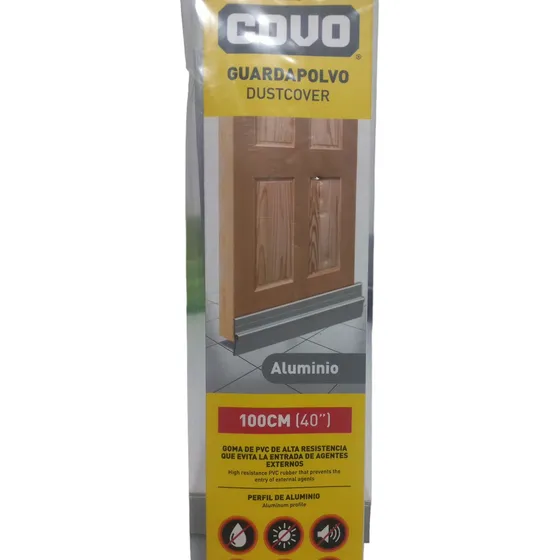 Zocalo Parabicho Tapa Polvo Para Puerta Color Aluminio 1 Mts