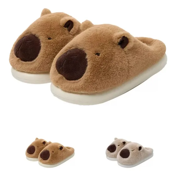 Zapatillas De Capibara Lindas Pantuflas De Algodón Capibara