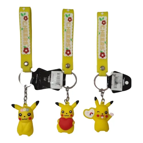 Llavero Pikachu Goma Y Metal X 12 Cotillón Mágico