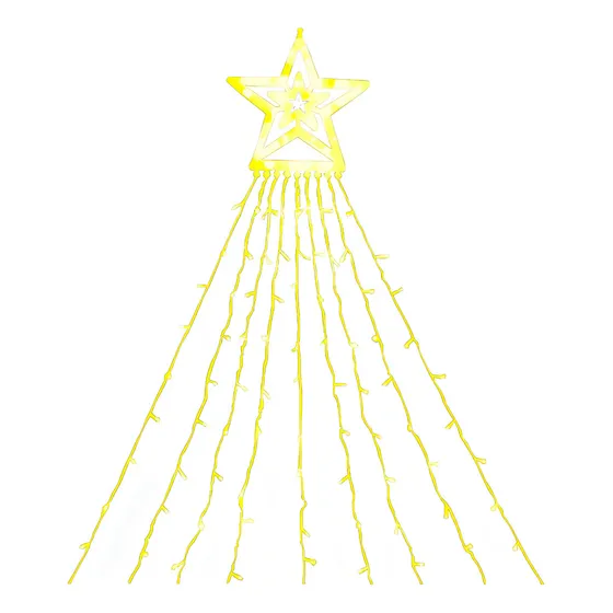 Estrella Con Cortina De Serie 300 Led Luz Calida 2.10mts Color De Las Luces Cálida