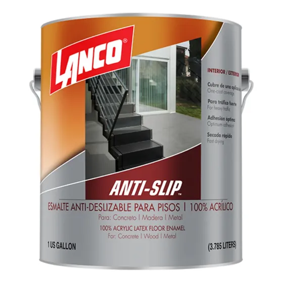 Lanco Anti Slip Esmalte Antideslizante 1gl Colores Acabado Mate Color Gris Oscuro